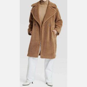 Women's Faux Shearling Teddy Coat - Universal Thread Color Brown XL